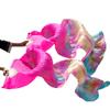 Adhdyuud Silk Belly Dance Fan Dance Silk Veils Left+Right White+Turquoise+Royal Blue Fuchsia Tie-Dye XXL-280cm-1pair(2pcs view 1