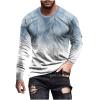 Day Prime 2045 Long Sleeve Tee Shirts for Men Graphic Marble Print Casual Pullover Big and Tall Crewneck Sweatshirts Sports Tees Workout top Long Sleeve Blue 2X view 1