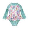 Flap Happy Baby Girl's UPF 50+ Alissa Infant Ruffle Rash Guard Swimsuit, Mermaid Bliss view 1