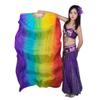 Adhdyuud Belly Dance Silk Veils Pair Light Weight Colorful Flowy Bamboo Folding Fan Bellydance Show Props 180Cm as picture13 210cmX90cm view 1