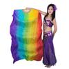 Adhdyuud Bellydance Silk Veils Light Weight Silk Fan Hand Paint Colorful Dancer Performance Props Extra Long Flowy 1.8M as picture15 180cm(Hot Size) view 1