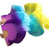 Adhdyuud Belly Dance Fan Silk Veils 1Pc Left Hand+1Pc Right Hand Bamboo Handmade Dyed Performance Practice Dancing Fans Belly Dance Fans20 2XL-250x90Real Silk view 1