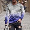 Amazon Warehouse Sale Long Sleeve Tee Shirts for Men Graphic Marble Print Casual Pullover Big and Tall Crewneck Sweatshirts Sports Tees Men Fashion Purple 5X view 2