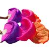 Adhdyuud Belly Dance Fan Silk Veils 1Pc Left Hand+1Pc Right Hand Bamboo Handmade Dyed Performance Practice Dancing Fans Belly Dance Fans7 XL-230x90cmReal Silk view 4