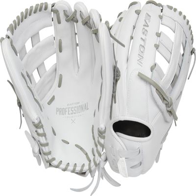 Easton | PROFESSIONAL COLLECTION Fastpitch Softball Glove | Left Hand Throw | 13" - Pro H-Web | White/Grey