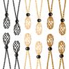 Anjiucc 12 PCS Crystal Cage Necklace Cord Empty Stone Holder Pendant Stone Replacement Hand-Woven Necklace Cord with Adjustable Length (Black + Coffee + Khaki) view 1