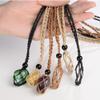 Anjiucc 12 PCS Crystal Cage Necklace Cord Empty Stone Holder Pendant Stone Replacement Hand-Woven Necklace Cord with Adjustable Length (Black + Coffee + Khaki) view 4