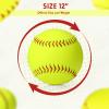 Lewtemi 30 Pcs Yellow Sports Practice Softballs, Official Size and Weight Slowpitch Softball, Unmarked Leather Covered Youth Fastpitch Softball Ball for Games, Practice and Training (12 Inch) view 2