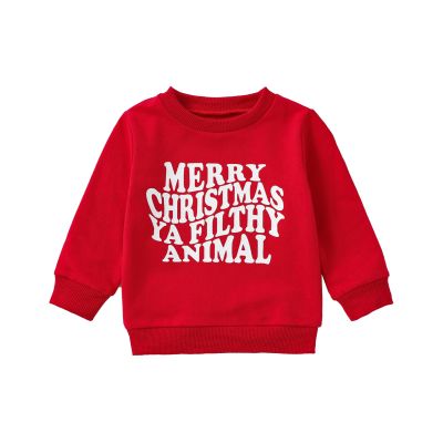 Ayalinggo Toddler Baby Girl Boy Christmas Outfit Merry Christmas Sweater Long Sleeve Shirt Sweatshirt Fall Winter Clothes (red Merry Christmas, 6-12 Months)