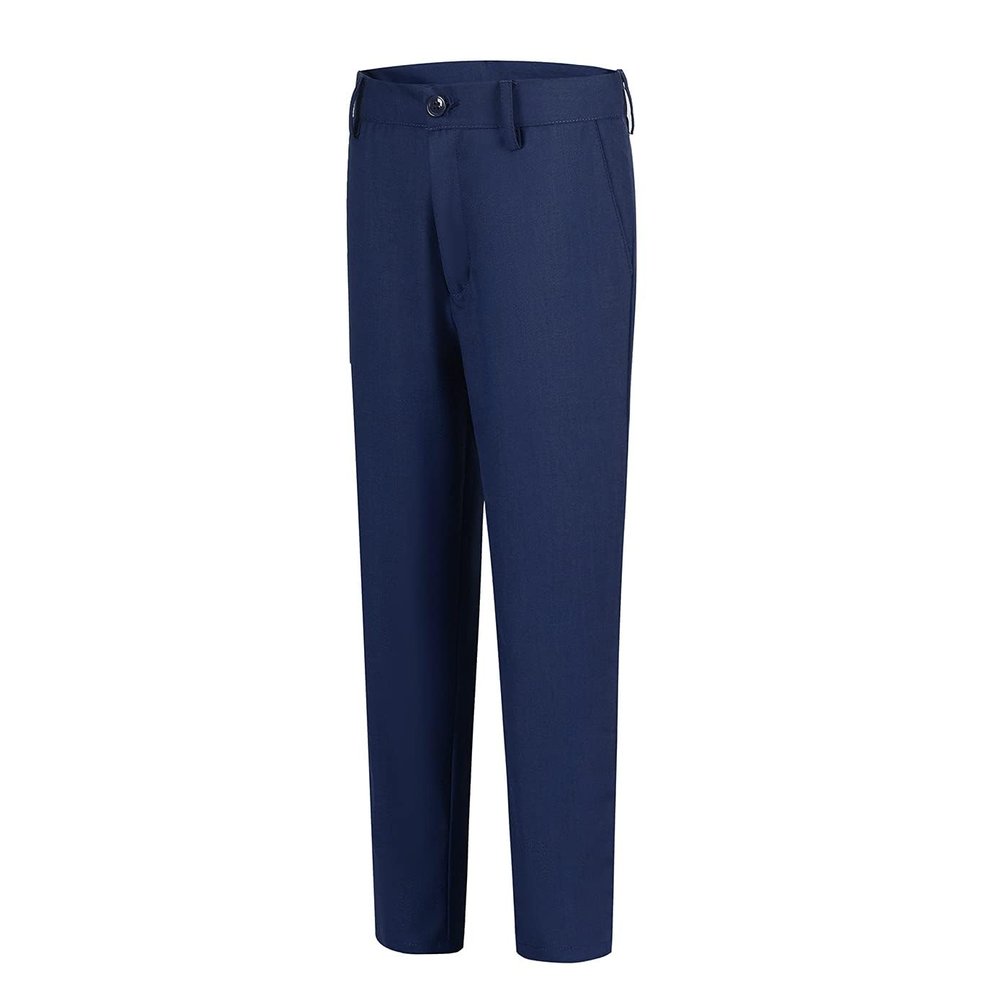 Boys' Dress Pants for Teens Kids Navy Flat Front School Uniforms Pants with Adjustable Waist Size 20