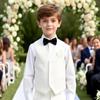 Lycody Toddler White Vest for Boys 4T Kids Dress Clothes Suit Tuxedo Vest for Wedding Party view 2