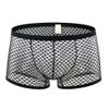 AIVibrat Men's Sexy Mesh Underwear Boxer Shorts Low Waist See-Through Fishnets Breathable Briefs (US, Alpha, X-Large, Regular, Regular, Black) view 1