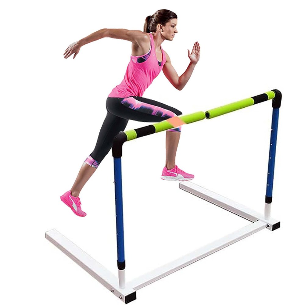 Adjustable Training Equipment for Hurdler, Outdoor Track and Field Workout Hurdles with Foam Bar, Agility Practice Obstacle Courses Drills