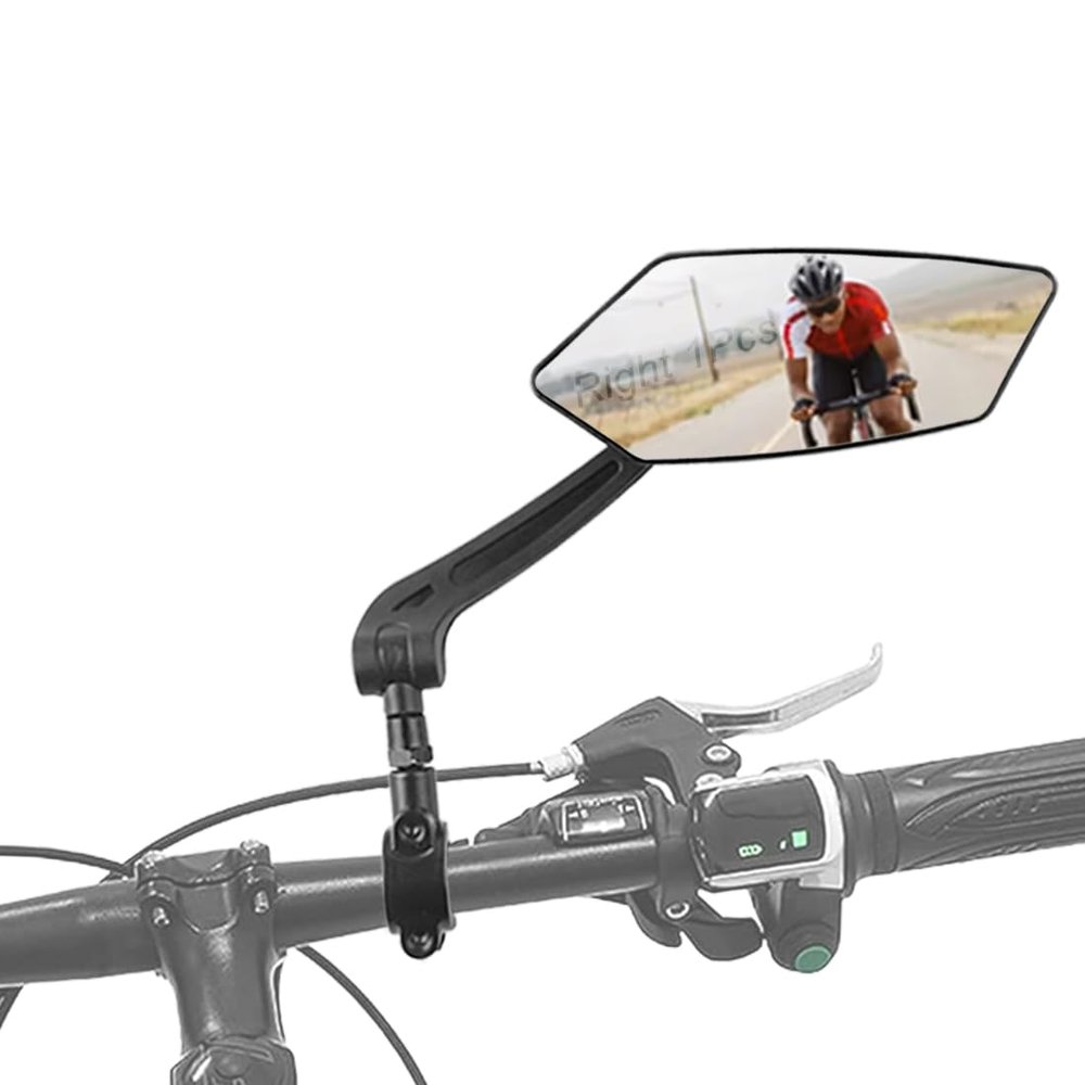 AtfArt 1Pcs Bike Mirror Handlebar Mount HD Bike Rear View Mirror Bicycle Mirrors for Handlebars Adjustable Rotatable Bike Mirrors Ride Safely Ebike Moped electric Bike Accessories(1Pcs The right)