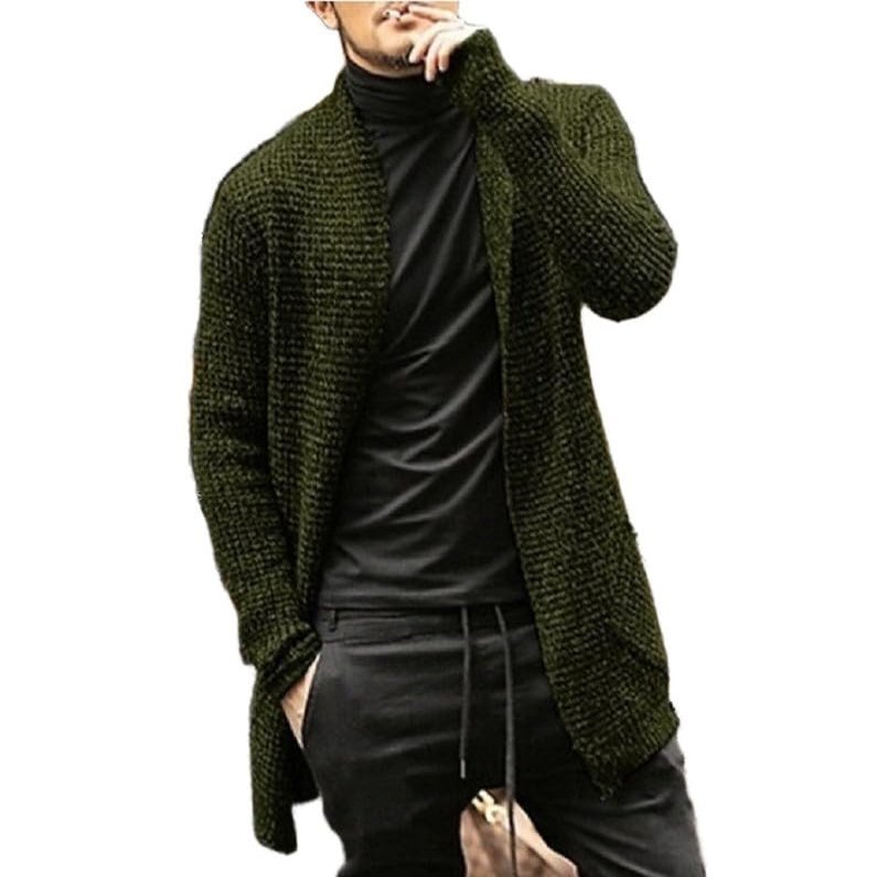 Men's Cardigan Sweaters Lightweight Shawl Long Cardigan Sweater Mens Open Front Knit Long Cardigans