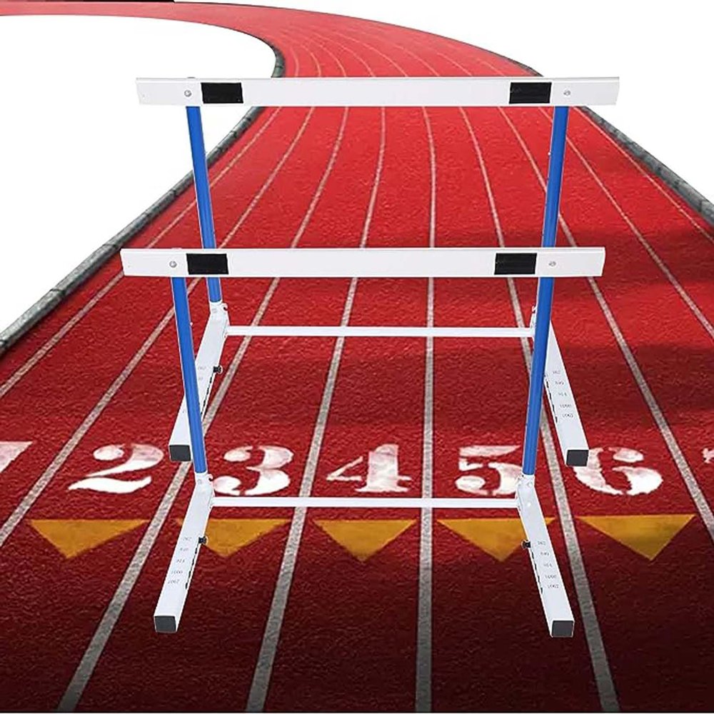 Blue Professional Speed & Agility Training Hurdles Set, Adjustable Height Fitness & Speed Training Practice Equipment, for School Gym