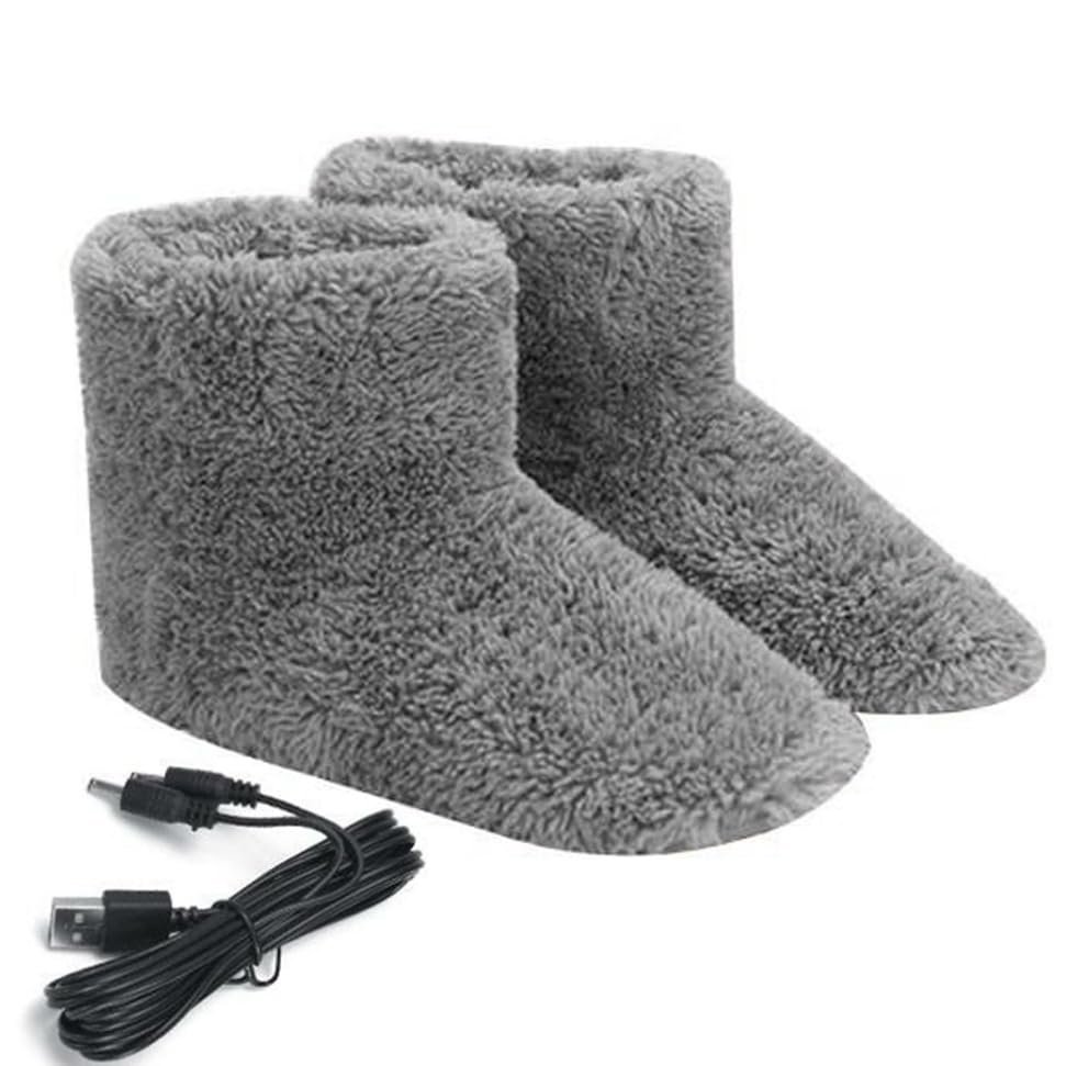 USB Rechargeable Heated Feet Warmers Electric Foot Warmer Soft Winter Warm Heating Booties for Men Women,Washable