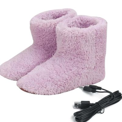 USB Rechargeable Heated Feet Warmers Electric Foot Warmer Soft Winter Warm Heating Booties for Men Women,Washable