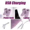 USB Rechargeable Heated Feet Warmers Electric Foot Warmer Soft Winter Warm Heating Booties for Men Women,Washable view 3