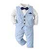 Boarnseorl Baby Boys Gentleman Outfits Suit Set,Shirt + Vest + Pants + Bow Tie,4-5Y view 1