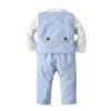 Boarnseorl Baby Boys Gentleman Outfits Suit Set,Shirt + Vest + Pants + Bow Tie,4-5Y view 2