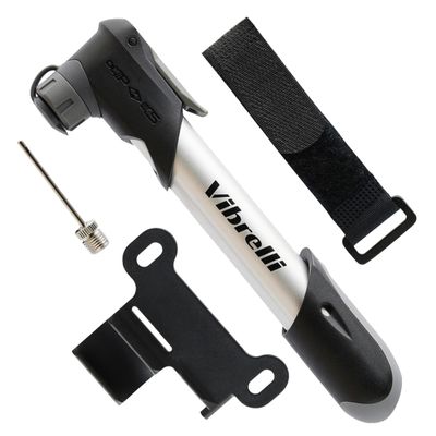 Vibrelli Mini Bike Pump - Presta & Schrader Bicycle Pump - 120 PSI Tire Pump for Road & MTB - No Valve Changing Needed, Pocket Pump