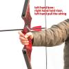 oubert 60 Inch Left Hand Black Hunter Recurve Bow 20-60 Lbs Archery Hunting Bow Wooden Riser Takedown Recurve Bow with Stringer Tool for Adults Target Practice (45LBS) view 2