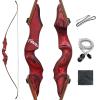 oubert 60 Inch Left Hand Black Hunter Recurve Bow 20-60 Lbs Archery Hunting Bow Wooden Riser Takedown Recurve Bow with Stringer Tool for Adults Target Practice (30LBS) view 1