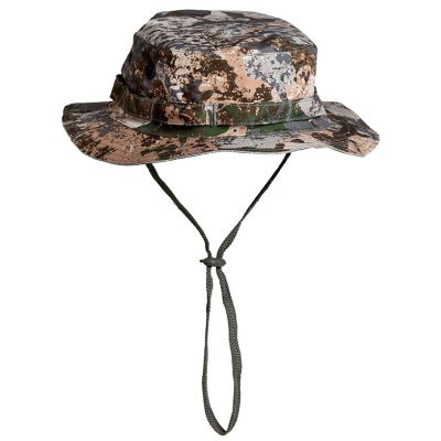 Mil-Tec Unisex Trilaminate Boonie Hat - Waterproof Breathable Tactical Outdoor Vented Wide Brim Hat w/Adjustable Chin Strap, Phantomleaf WASP I Z1B, Medium