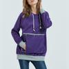 2023 Womens Pet Pouch Hoodies Cute Fleece Lightweight Big Kangaroo Cat Dog Holder Carrier Sweatshirts Pullover Purple view 2