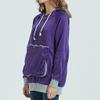2023 Womens Pet Pouch Hoodies Cute Fleece Lightweight Big Kangaroo Cat Dog Holder Carrier Sweatshirts Pullover Purple view 3