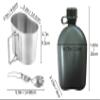 BeGrit Military Canteen Army Canteen WWII US G.I. Style Canteen Kit with Aluminum Cup Stainless Steel Foldable Spoon Fork for Hiking Backpacking Camping, 1 Quart Khaki view 2