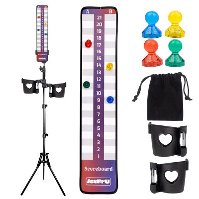 Cornhole Scoreboard with MagnetsCornhole Score Keeper Tripod with 2 Drink HoldersLeisure Sport & Toss Game Accessories for Outdoor GameYard Game and Any Lawn Game.
