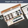 ProCase Watch Box, 6 Slot Watches Display Case with Drawer, Mens Watch Case with Glass Lid, 2-Layer Mens Jewelry Organizer Storage Holder, Birthday Valentine Gifts for Men -6 Slot, Khaki view 2