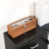 ProCase Watch Box, 6 Slot Watches Display Case with Drawer, Mens Watch Case with Glass Lid, 2-Layer Mens Jewelry Organizer Storage Holder, Birthday Valentine Gifts for Men -6 Slot, Khaki view 4