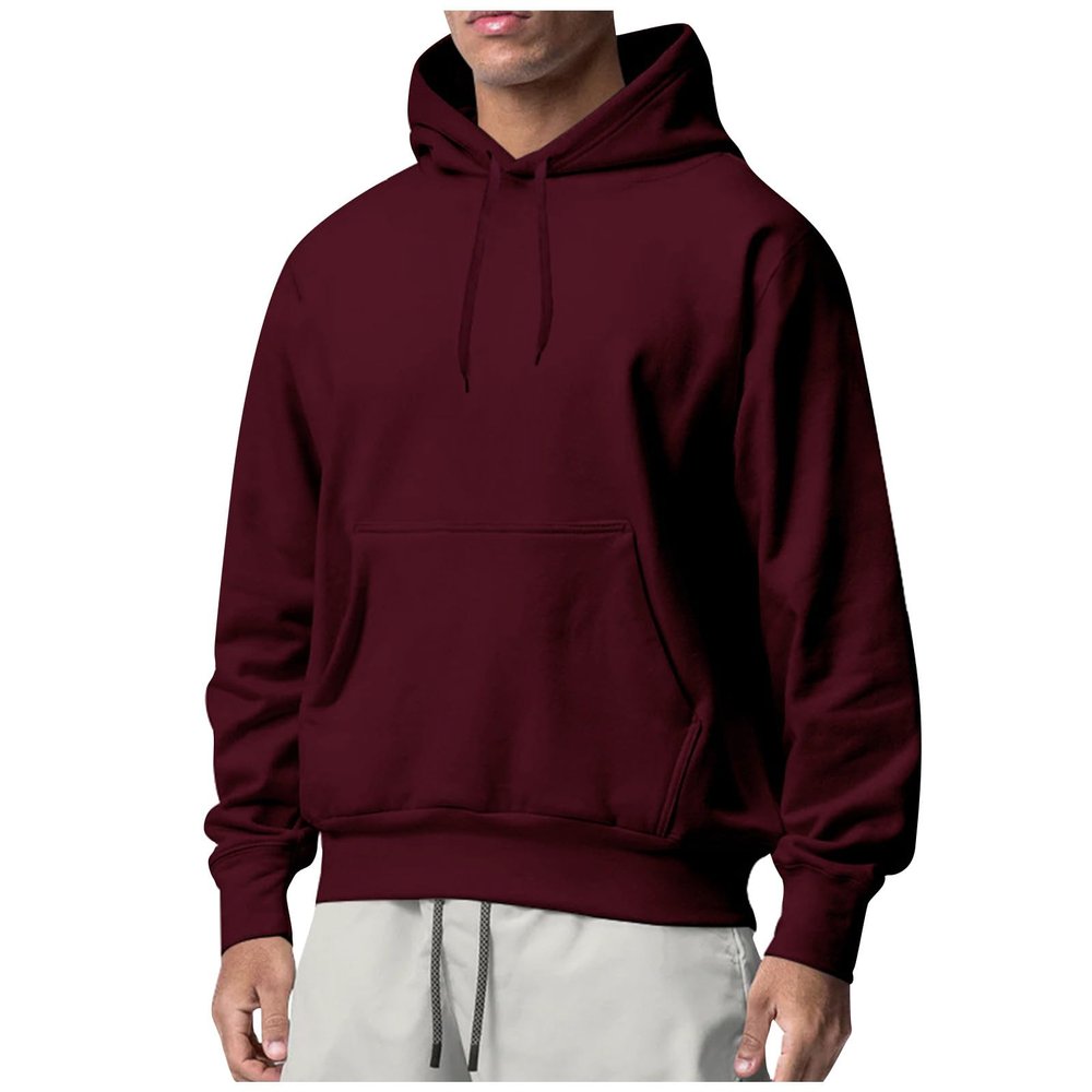 Cropped Hoodie, Men'S Graphic Print Long Sleeve Drawstring Hoodie Pullover Sweatshirt Red Men Essential Hoodie Plain Tall For Mens Pullover Hoodie Sweatshirt Casual Work (XL, Wine)