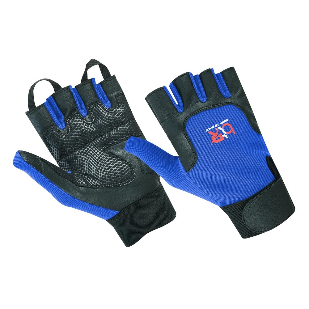 BTR BORN TO RACE Wheelchair User Gloves Mobility Disability Fingerless Long Thumb Leather Palm for Men and Women Workout Weight Lifting, Cycling, Driving Gloves New Camo Design Unisex (XL, Blue)