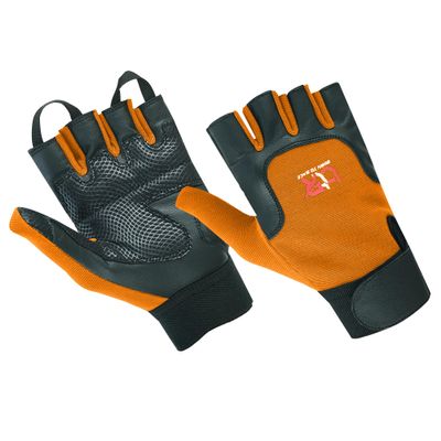 BTR BORN TO RACE Wheelchair User Gloves Mobility Disability Fingerless Long Thumb Leather Palm for Men and Women Workout Weight Lifting, Cycling, Driving Gloves New Camo Design Unisex (M, Orange)
