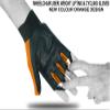 BTR BORN TO RACE Wheelchair User Gloves Mobility Disability Fingerless Long Thumb Leather Palm for Men and Women Workout Weight Lifting, Cycling, Driving Gloves New Camo Design Unisex (M, Orange) view 2