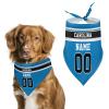Carolina Personalized Dog Bandana - Custom Design Name Number Scarf - Football Bandana Gifts for Dogs and Cats view 1