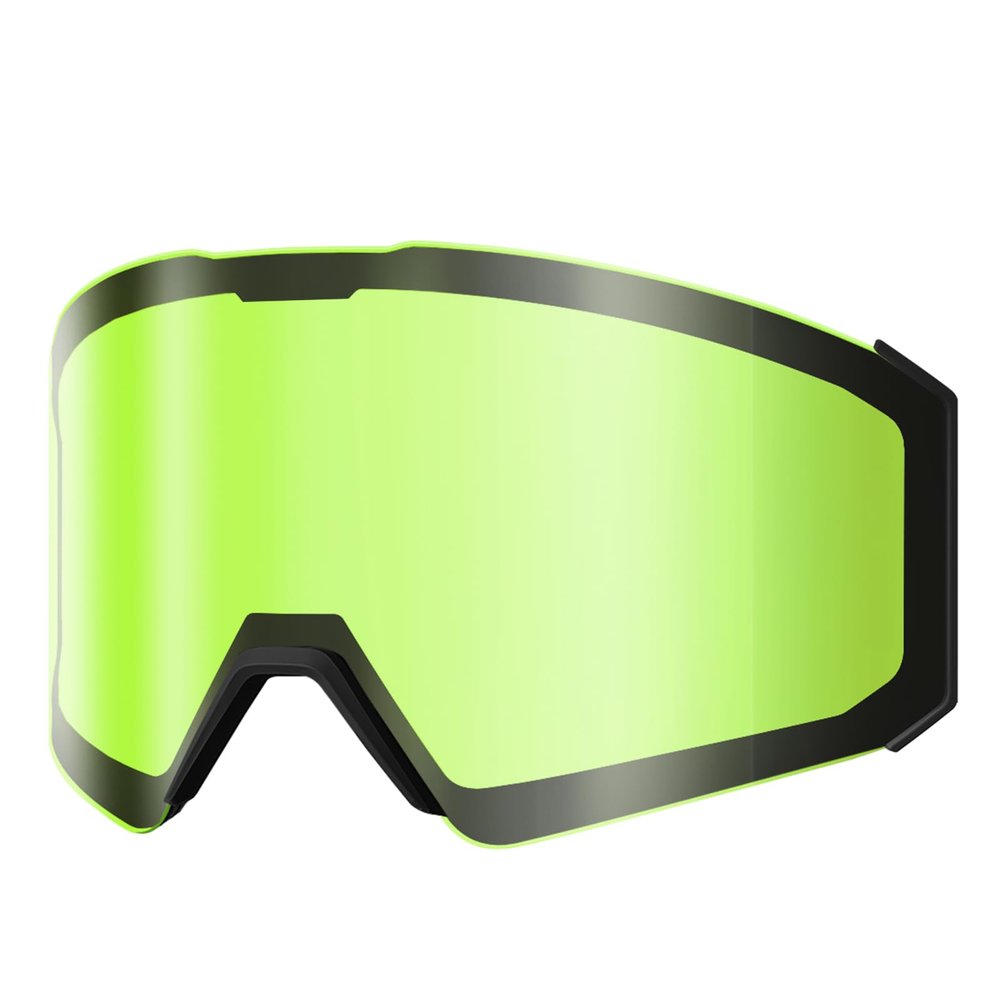 OutdoorMaster Ski Goggles Falcon Replacement Lens, Magnetic Easy Lens Swap, Anti-fog, Wide Feild of Vision,LightGreen Vlt 80%