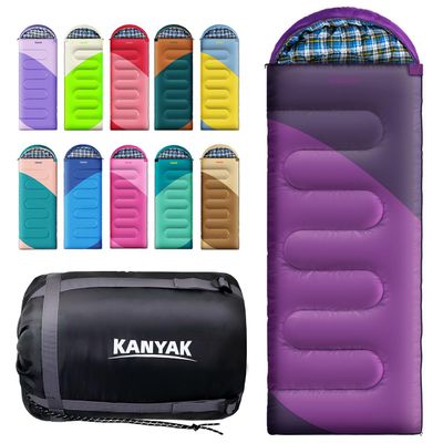 Camping Sleeping Bag, 32 Sleeping Bags for Adults Kids Teens Cold Weather Warm Sleeping Bag Winter for 3-4 Season Camping, Camping Gear Equipment, Traveling, and Outdoors (Eggplant & Black)