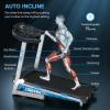 WELLFIT 15 Auto Incline Treadmills, 8.6MPH 4.0HP 400+lbs Capacity, Smart Voice Control, Works with KINOMAP, 95% Assembled|BPM Monitor|Music Player, Foldable Heavy Duty Treadmill for Home Gym view 4