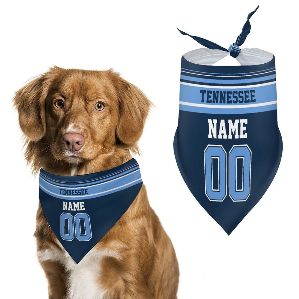 Tennessee Custom Design Name Number Dog Scarf Football Bandana Gifts for Dogs Cats