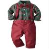 AGQT Toddler Boys Christmas Gentleman Set Formal Suit Long Sleeve Bow Tie Shirt Romper Suspenders Shorts Pants 12-18 Months view 1