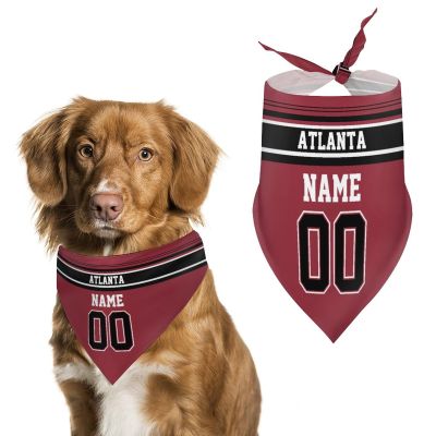 Atlanta Custom Design Name Number Dog Scarf Personalized Football Bandana Gifts for Dogs Cats
