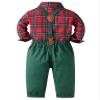 AGQT Toddler Boys Christmas Gentleman Set Formal Suit Long Sleeve Bow Tie Shirt Romper Suspenders Shorts Pants 18-24 Months view 2