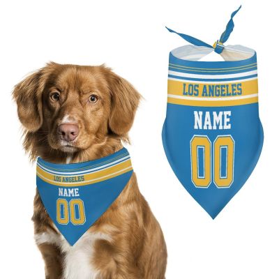 Los Angeles Personalized Dog Bandana Custom Design Name Number Dog Scarf Personalized Football Dogs Bandana Gifts for Dogs Cats