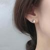 Zeshimb Crystal Paw Print Stud Earrings Cute Cat Paw Earrings Tiny Cubic Zirconia Animal Footprint Earrings Hypoallergenic Jewelry Gift for Pet Lover view 2