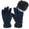 JIAHG Winter Warm Gloves Polar Fleece Lined Thermal Full Finger Gloves for Men Women Outdoor Skiing Cycling Running Driving view 2